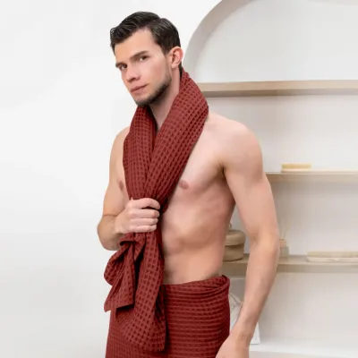 Рушник вафельний COSAS Ruby Greek Waffle 115x180 см Бордовий Рушник вафельний COSAS Ruby Greek Waffle 115x180 см Бордовий
