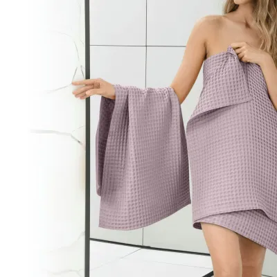 Полотенце вафельное COSAS Laurel Greek Waffle 65x120 см Лиловый