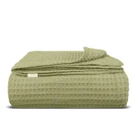 Плед покрывало вафельное COSAS Sage Greek Waffle 75x95 см Зеленый
