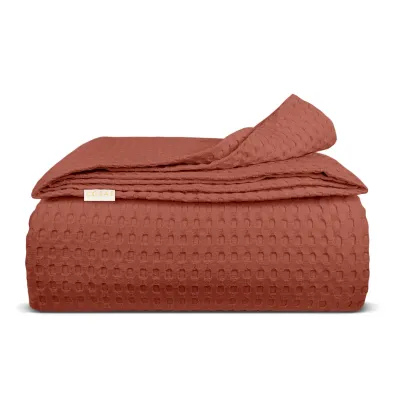 Плед покрывало COSAS Сinnamon Waffle Weave 75x95 Коричневый