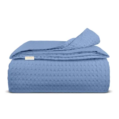 Плед покривало COSAS Cloud Waffle Weave 75x95 см Блакитний