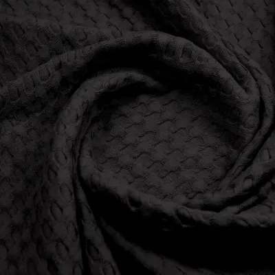 Плед покривало COSAS Black Waffle Weave 160х230 см Чорний