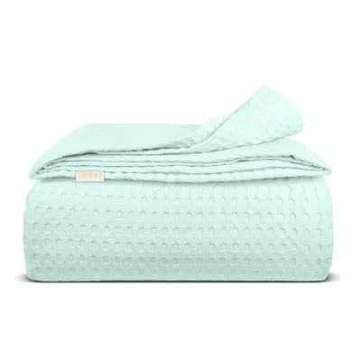 Плед покрывало COSAS Mint Waffle Weave 160х230 см Мятный