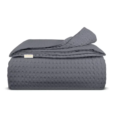 Плед покрывало COSAS Stormy Waffle Weave 160х230 см Антрацит