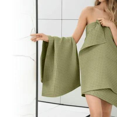 Рушник вафельний COSAS Sage Greek Waffle 45x90 см Зелений
