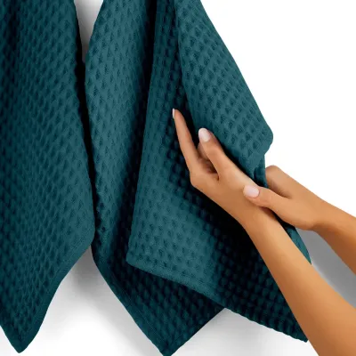 Полотенце вафельное COSAS Ocean Greek Waffle 55x100 см Изумрудный