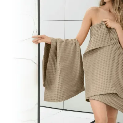 Полотенце вафельное COSAS Beige Greek Waffle 55x100 см Бежевый Полотенце вафельное COSAS Beige Greek Waffle 55x100 см Бежевый