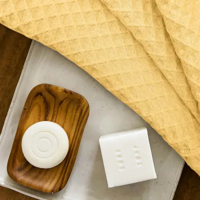 Полотенце вафельное COSAS Summer Greek Waffle 115х150 см Желтый
