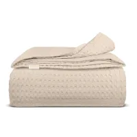 Плед покрывало COSAS Biscuit Waffle Weave 110х140 см Бежевый