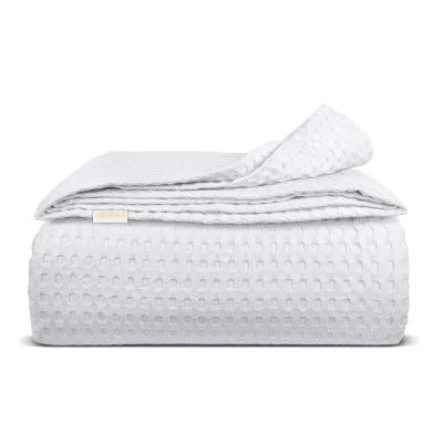 Плед покривало COSAS Snow Waffle Weave 200х220 см Білий