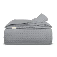 Плед покривало COSAS Smoky Waffle Weave 200х220 см Сірий