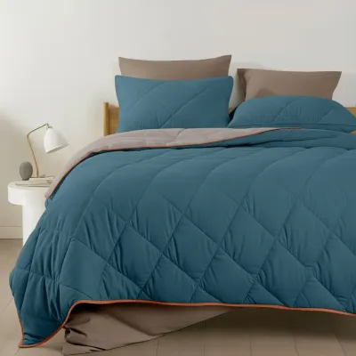 Покривало стьобане двостороннє COSAS OCEAN SAND CS2 110x140 см Бежево-блакитний
