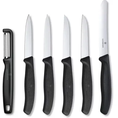 Набір для чистки овочів Victorinox Swiss Classic Paring Set Чорний 6 шт (6.7113.61G)