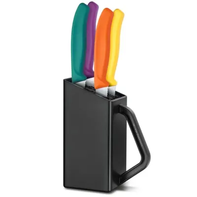 Набор ножей с подставкой Victorinox Swiss Classic Steak&Pizza Block 12 см Разноцветный 5 шт (6.7126.4C1) Набор ножей с подставкой Victorinox Swiss Classic Steak&Pizza Block 12 см Разноцветный 5 шт (6.7126.4C1)