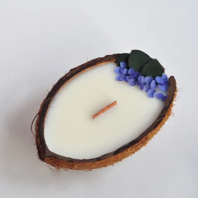 Ароматична свічка Spokiy SP2344 із сухоцвітом Coconut 100 г Біло-коричневий (72083)