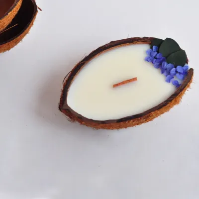 Ароматична свічка Spokiy SP2344 із сухоцвітом Coconut 100 г Біло-коричневий (72083)
