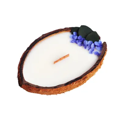 Ароматическая свеча Spokiy SP2344 с сухоцветом Coconut 100 г Бело-коричневый (72083)