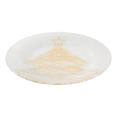 Тарелка Viva NY Tree Gold 25 см Бело-золотистый (7109508)