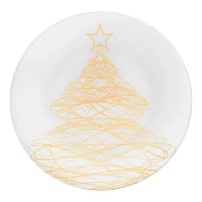 Тарелка Viva NY Tree Gold 25 см Бело-золотистый (7109508)