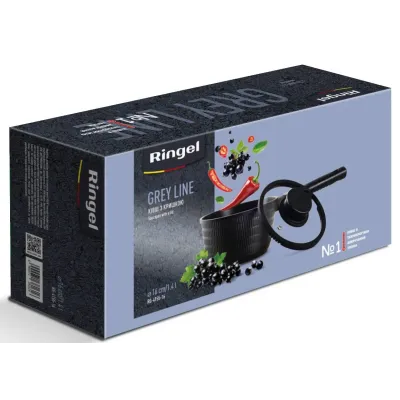 Ківш Ringel Grey Line 1.4 л 16 см Чорний (7138161)