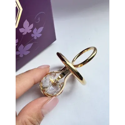 Фігурка Crystocraft Сяюча Пустушка зі стразами 6х4 см Золотистий (265454)