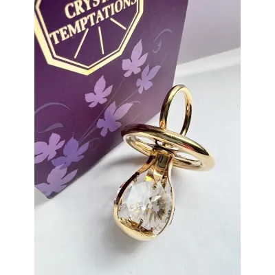 Фігурка Crystocraft Сяюча Пустушка зі стразами 6х4 см Золотистий (265454)