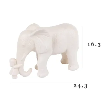 Інтер'єрна статуетка Sabefet Elephant and Girl 24.3 x 16.3 см Білий (265665)