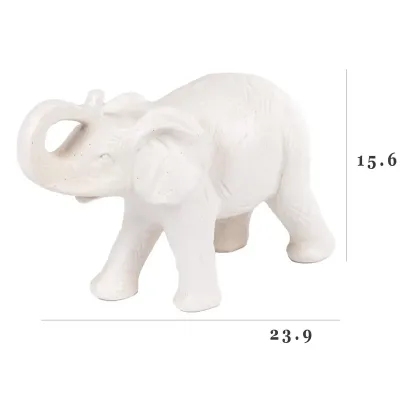 Інтер'єрна статуетка Sabefet Elephant and Girl Friendship 23.9 x 15.6 см Білий (265666)