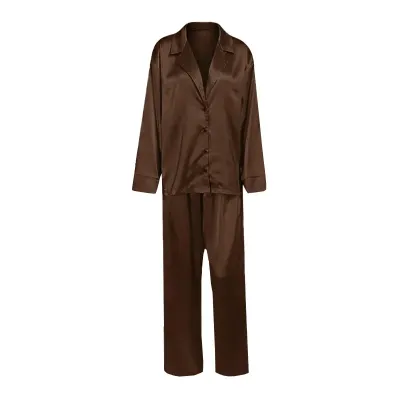 Комплект женской пижамы Lesko 2SYCK1315 Темно-коричневый S (13799-90655) Комплект женской пижамы Lesko 2SYCK1315 Темно-коричневый S (13799-90655)