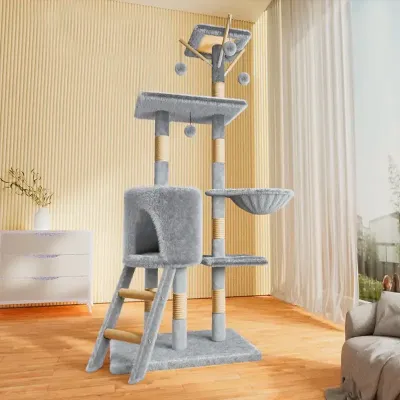 Домик когтеточка для кошек Lesko TM100 133х50 см Gray (13223-90782)