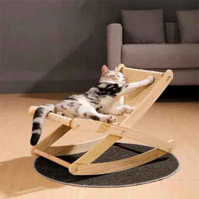 Шезлонг кігтеточка для котів Taotaopets Y0037 53х38х33 см Бежевий (13790-90788)
