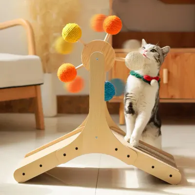 Іграшка кігтеточка для кішок Taotaopets Y0035 Млин 56.5x57 см Бежевий (13792-90786)