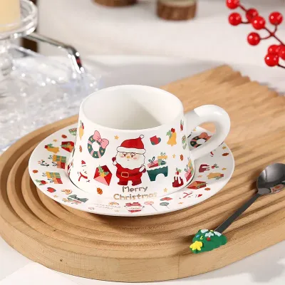 Чашка із блюдцем та ложечкою Lesko Merry Christmass Санта-Клаус JJX005 300 мл Білий (13846-90454) Чашка із блюдцем та ложечкою Lesko Merry Christmass Санта-Клаус JJX005 300 мл Білий (13846-90454)