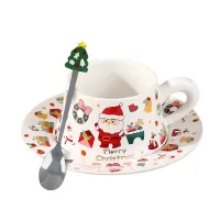 Чашка із блюдцем та ложечкою Lesko Merry Christmass Санта-Клаус JJX005 300 мл Білий (13846-90454) Чашка із блюдцем та ложечкою Lesko Merry Christmass Санта-Клаус JJX005 300 мл Білий (13846-90454)