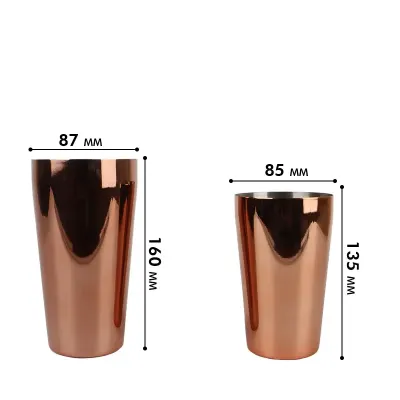 Шейкер для коктейлів Lesko FS72645 600/700 мл Rose Gold (13775-90905) Шейкер для коктейлів Lesko FS72645 600/700 мл Rose Gold (13775-90905)