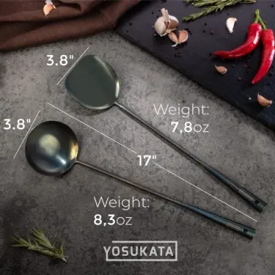 Набор кухонных принадлежностей для WOK Yosukata 5 шт Черно-бежевый (YUS175)