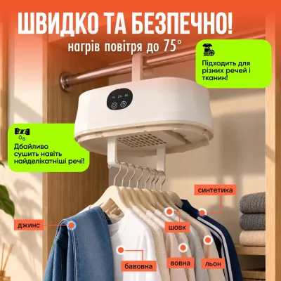 Электрическая сушилка для белья No Brand 500 Вт Белый (HT-500) Электрическая сушилка для белья No Brand 500 Вт Белый (HT-500)