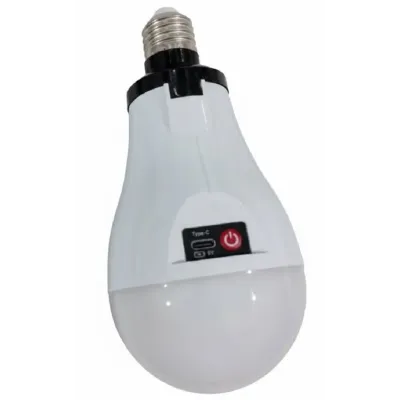 Лампочка аккумуляторная с крючком и зарядкой No Brand LED Type-C Е 27 Белый (2104619093)