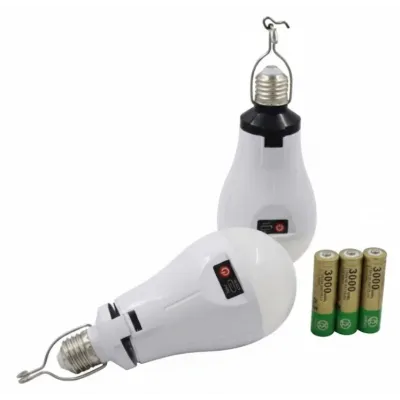 Лампочка аккумуляторная с крючком и зарядкой No Brand LED Type-C Е 27 Белый (2104619093)