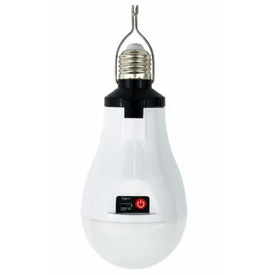 Лампочка аккумуляторная с крючком и зарядкой No Brand LED Type-C Е 27 Белый (2104619093)