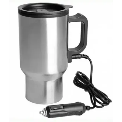 Автомобільний термокухоль із підігрівом No Brand Electric Mug 350 мл Сріблястий (2104619115)