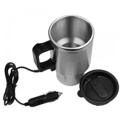 Автомобільний термокухоль із підігрівом No Brand Electric Mug 350 мл Сріблястий (2104619115)
