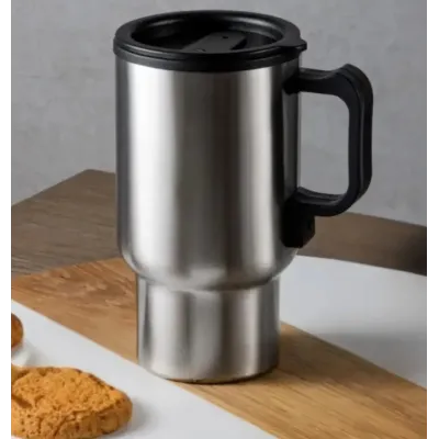 Автомобільний термокухоль із підігрівом No Brand Electric Mug 350 мл Сріблястий (2104619115)