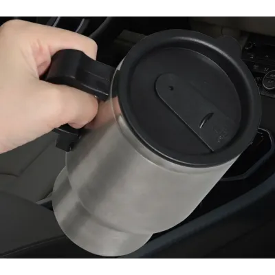 Автомобільний термокухоль із підігрівом No Brand Electric Mug 350 мл Сріблястий (2104619115)