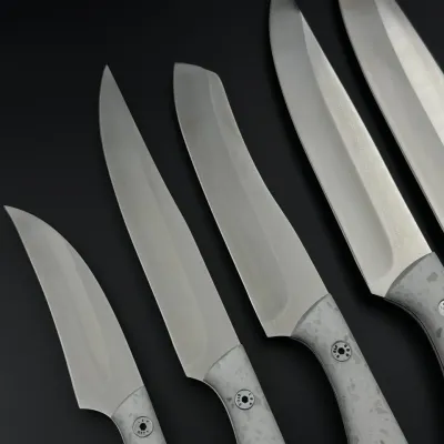 Набір кухонних ножів Gorillas BBQ Лісячий хвіст преміум 5 шт Сірий (KN164)