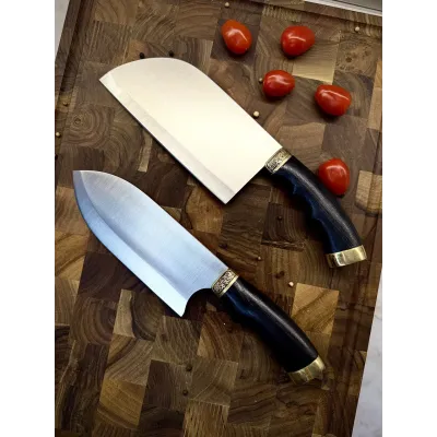 Комплект кухонних сокир Gorillas BBQ Серб з гербом 2.0 Чорний 2 шт (KN188) Комплект кухонних сокир Gorillas BBQ Серб з гербом 2.0 Чорний 2 шт (KN188)