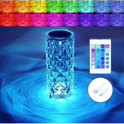 Ночник настольный сенсорный No Brand Crystal Rose RGB Прозрачный (2104619151)