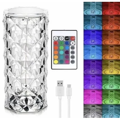 Ночник настольный сенсорный No Brand Crystal Rose RGB Прозрачный (2104619151)
