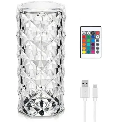 Ночник настольный сенсорный No Brand Crystal Rose RGB Прозрачный (2104619151)