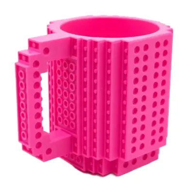 Кружка-конструктор No Brand Build-On Brick Mug 350 мл Розовый (2104619266)